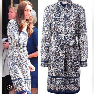 Famous Kate Middleton Tory Burch shirt dress in size XS
